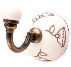 Brown Calla Lily Brown Etched Ceramic Wall Hook